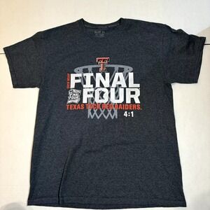 Mens XL Blue 84 Texas Tech University Red Raiders Final Four Shirt‎ Gray